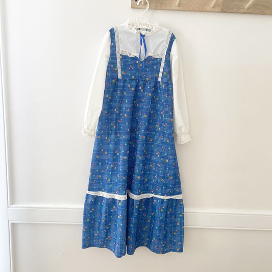 UK Floral Prairie Maxi Dress - Yellow Clover Vintage Kids Clothes