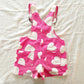 Young Hearts Heart Print Shortalls - Yellow Clover Vintage Kids Clothes