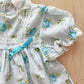 Vintage Blue Rose Floral Dress - Yellow Clover Vintage Kids Clothes
