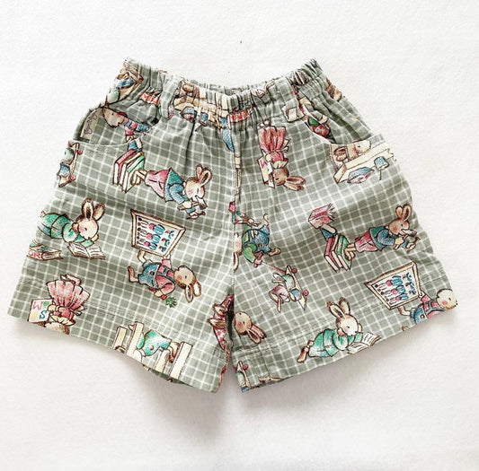 Sergeant Major Bunny Shorts - Yellow Clover Vintage Kids Clothes