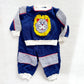 Doe Spun Lion Grid Sweatshirt Set - Yellow Clover Vintage Kids Clothes