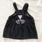 OshKosh Black Floral Bow Back Skirtall - Yellow Clover Vintage Kids Clothes