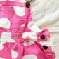 Young Hearts Heart Print Shortalls - Yellow Clover Vintage Kids Clothes