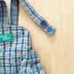 Vintage Baby B’gosh Seersucker Plaid Bubble Romper Overalls - Yellow Clover Vintage Kids Clothes