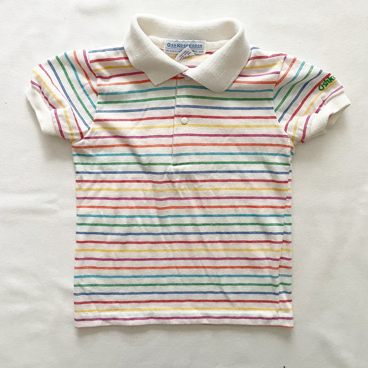 OshKosh Rainbow Stripe Polo - Yellow Clover Vintage Kids Clothes