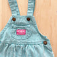 OshKosh Turquoise Engineer Stripe Bubble Overalls - Yellow Clover Vintage Kids Clothes