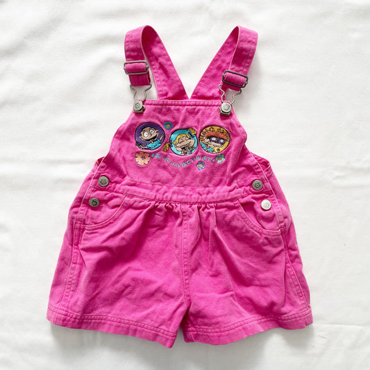 Rugrats Pink Shortalls - Yellow Clover Vintage Kids Clothes