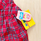 OshKosh Red Plaid Bow Back Overalls - Yellow Clover Vintage Kids Clothes