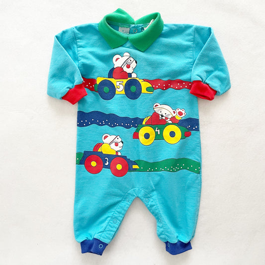 Bright Future Bear Sweatshirt Romper - Yellow Clover Vintage Kids Clothes