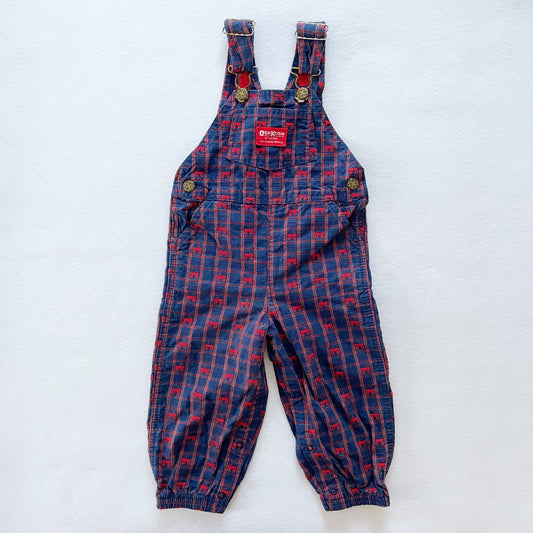 OshKosh Wagon Woven Bubble Overalls - Yellow Clover Vintage Kids Clothes