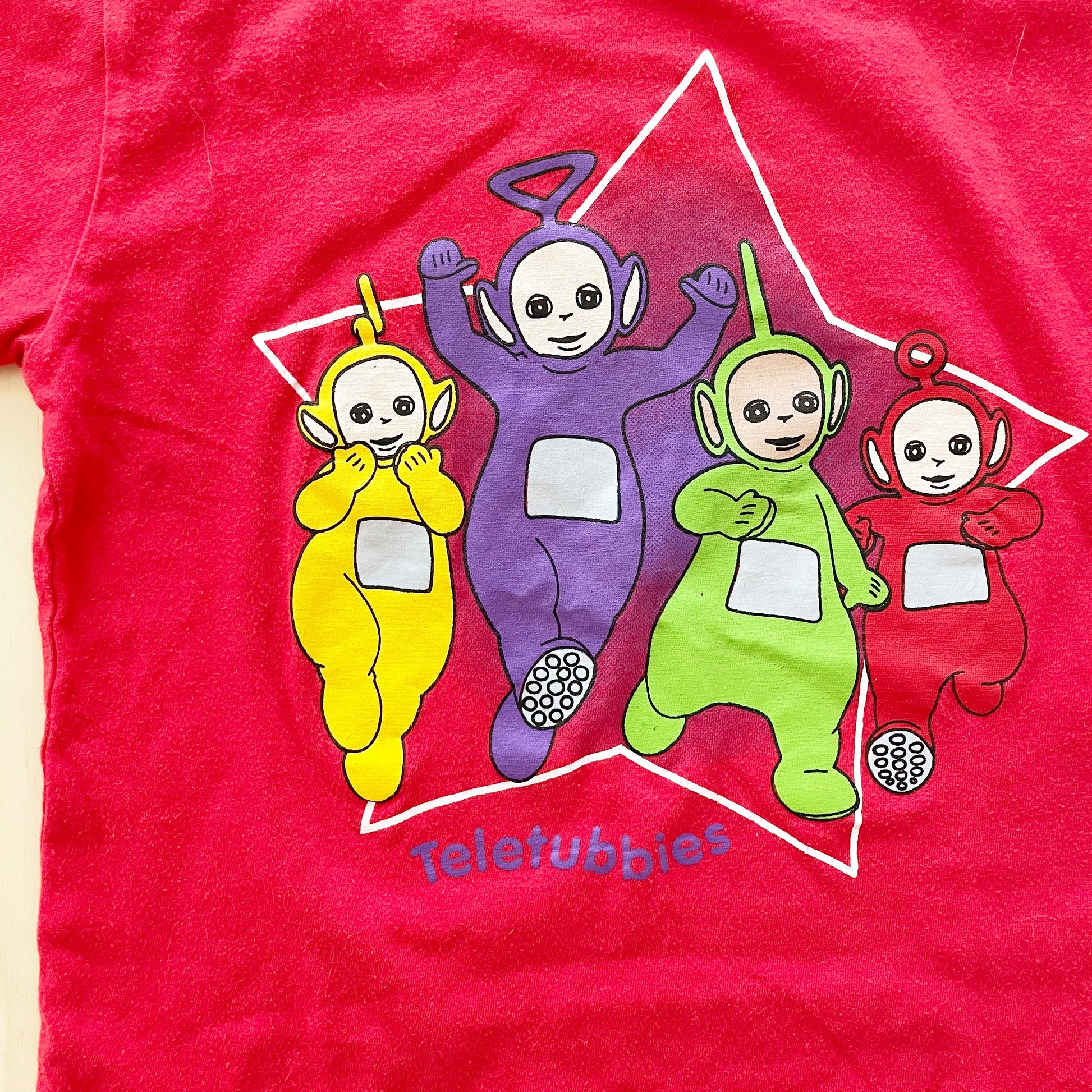 1996 Teletubbies Tee - Yellow Clover Vintage Kids Clothes