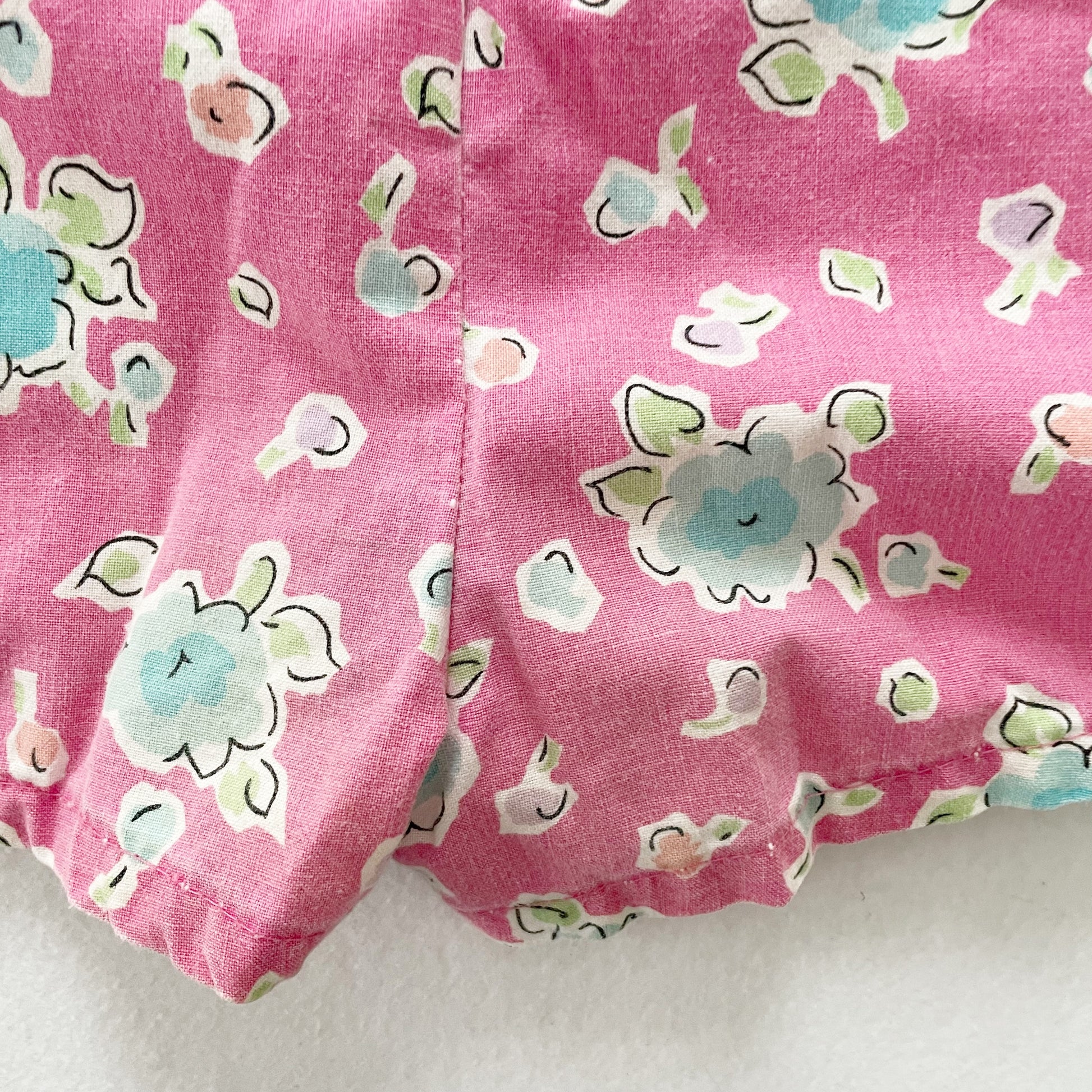 OshKosh Floral Crossfront Shortalls - Yellow Clover Vintage Kids Clothes
