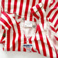 OshKosh Red Stripe Shortalls - Yellow Clover Vintage Kids Clothes