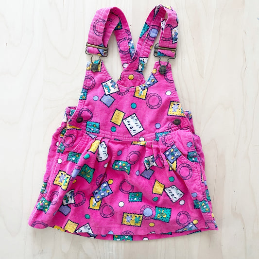 Hush Puppies Stamp Pattern Cord Jumper - Yellow Clover Vintage Kids Clothes