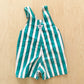 OshKosh Teal Green Stripe Shortalls - Yellow Clover Vintage Kids Clothes