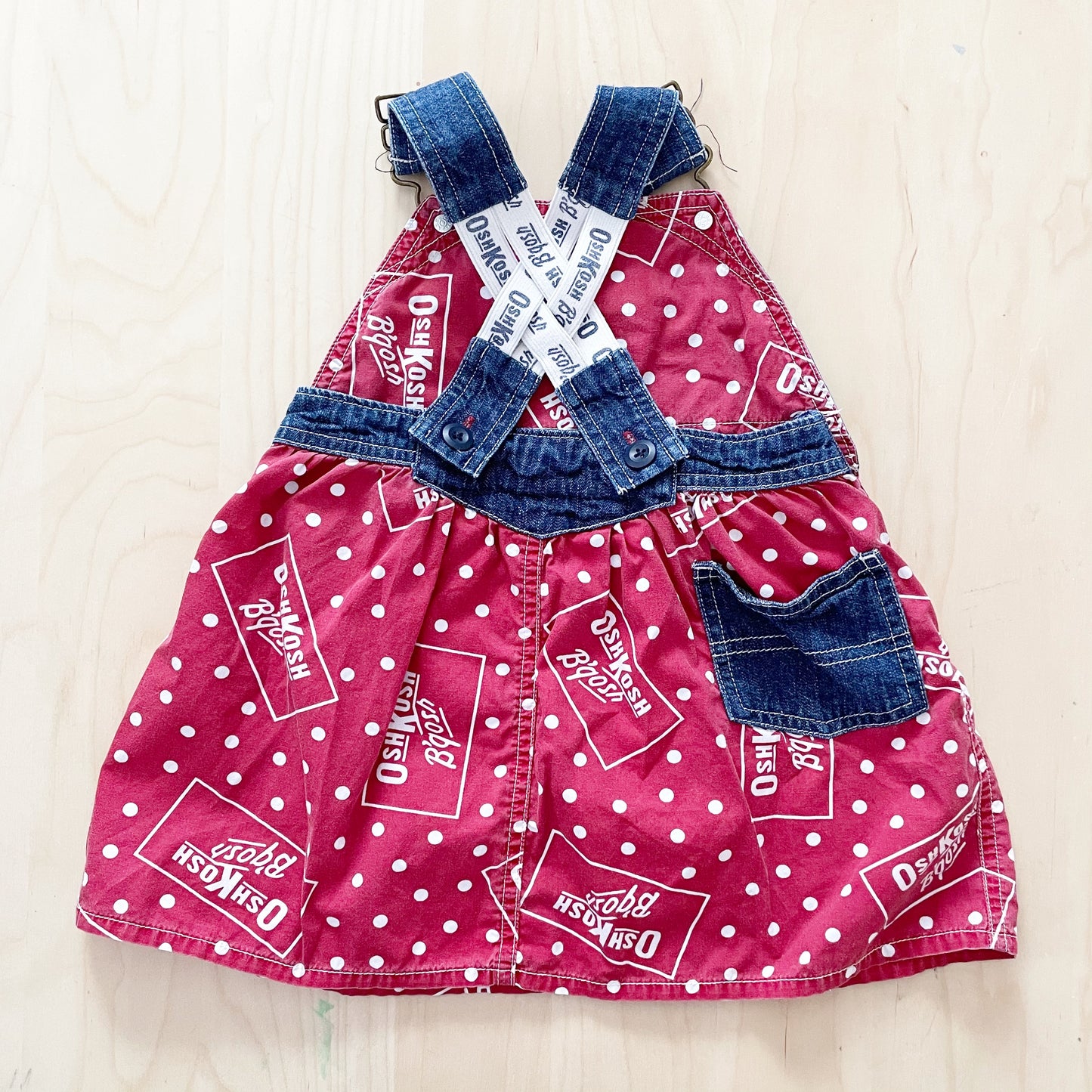 Retro OshKosh Pocket Front Skirtall - Yellow Clover Vintage Kids Clothes