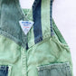OshKosh Green Stripe Block Overalls - Yellow Clover Vintage Kids Clothes