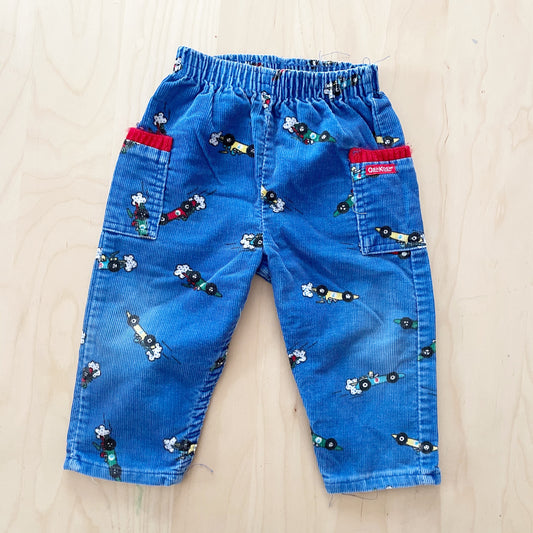 Vintage OshKosh Racecar Pull On Pants - Yellow Clover Vintage Kids Clothes