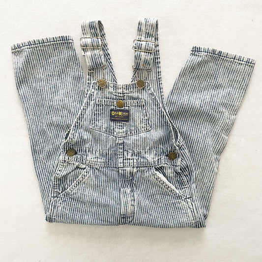 OshKosh Acid Wash Hickory Stripe Overalls - Yellow Clover Vintage Kids Clothes