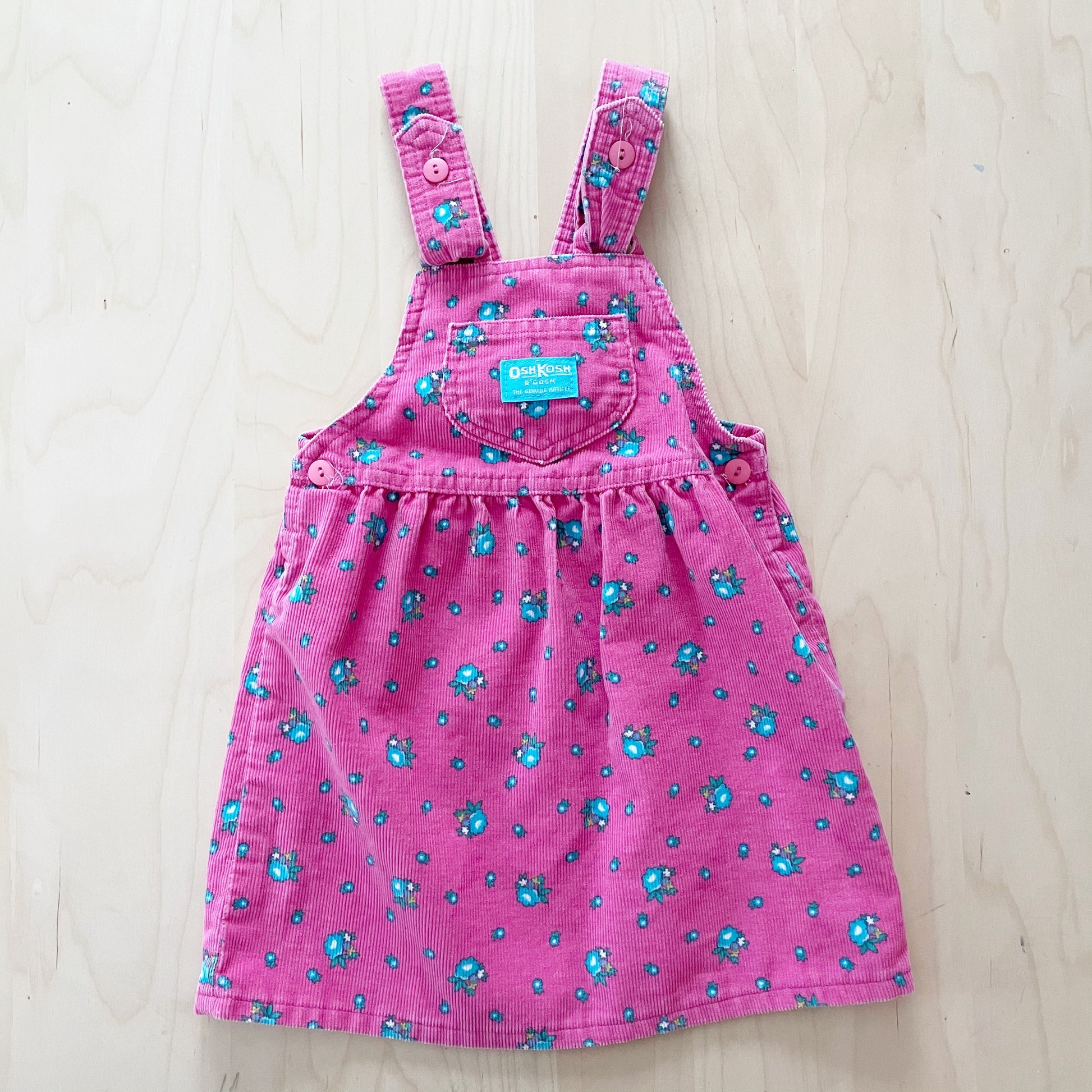 Vintage OshKosh Floral Bow Back Skirtall - Yellow Clover Vintage Kids Clothes
