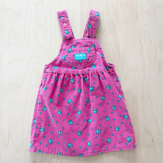 Vintage OshKosh Floral Bow Back Skirtall - Yellow Clover Vintage Kids Clothes