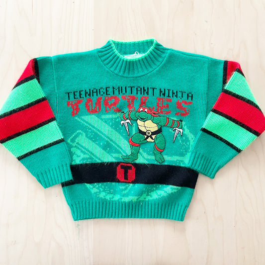 TMNT Knit Sweater - Yellow Clover Vintage Kids Clothes