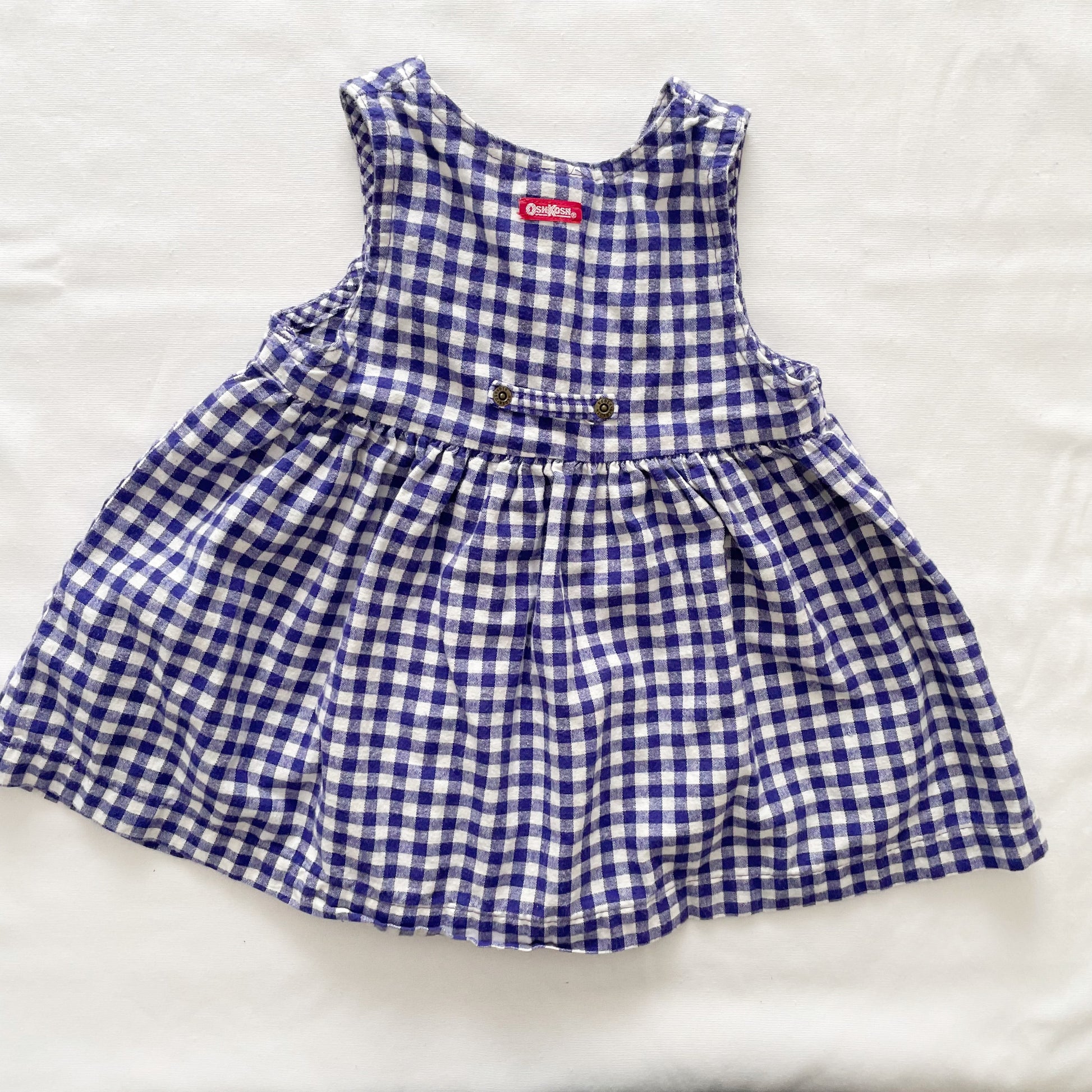 OshKosh Flannel Gingham Embroidered Dress - Yellow Clover Vintage Kids Clothes