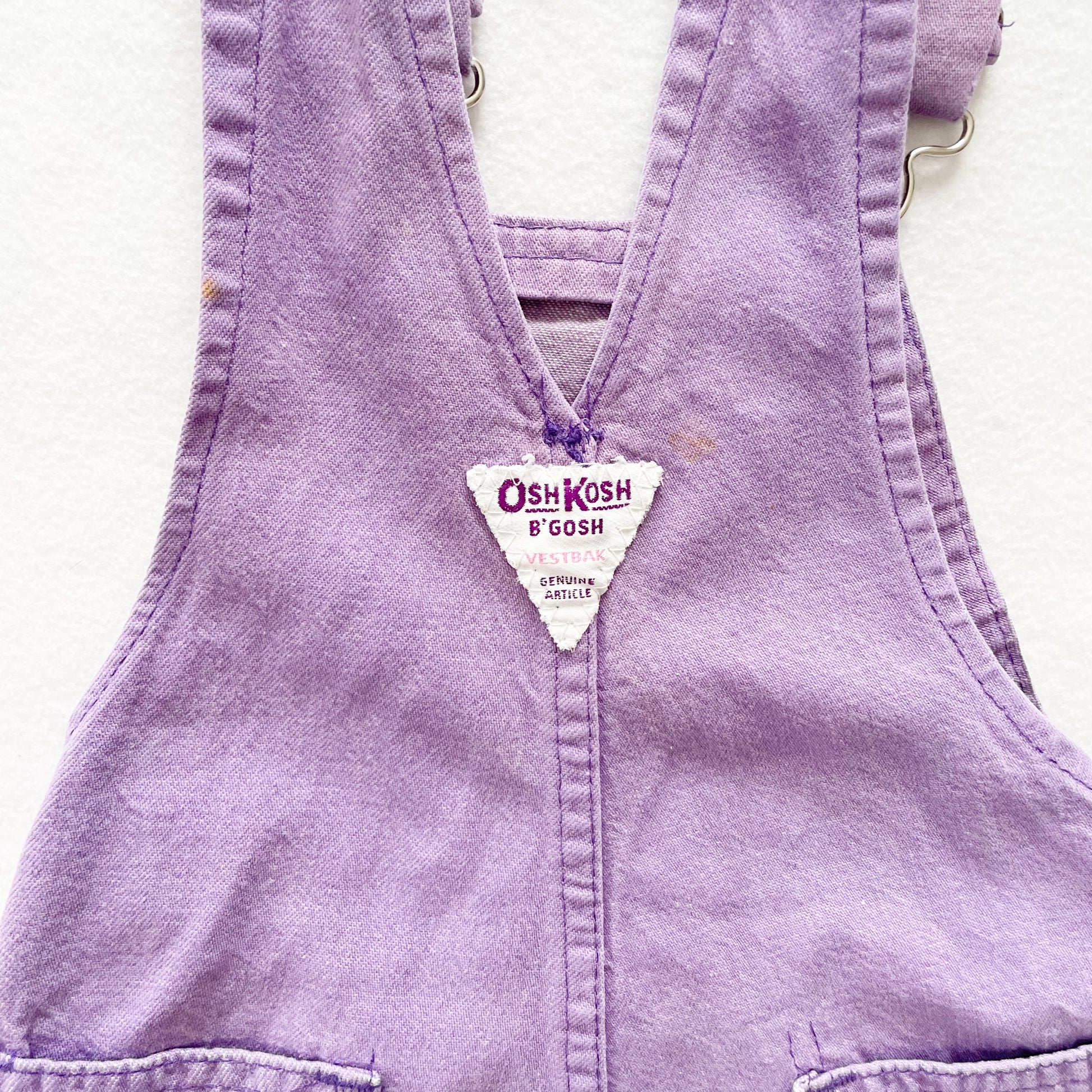 OshKosh Lilac Overalls - Yellow Clover Vintage Kids Clothes