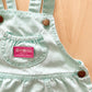 OshKosh Mint Green Shortalls - Yellow Clover Vintage Kids Clothes