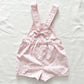 OshKosh Light Pink Floral Bow Back Shortalls - Yellow Clover Vintage Kids Clothes