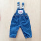 OshKosh Striped Accent Bubble Overalls - Yellow Clover Vintage Kids Clothes