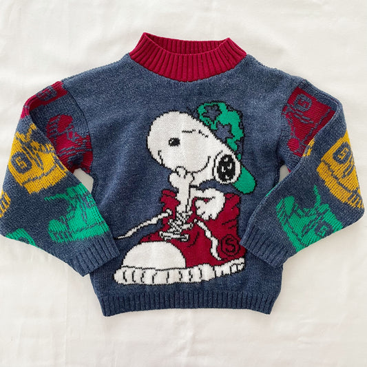 Hot Cashews Snoopy Sneaker Sweater • 5T (?) - Yellow Clover Vintage Kids Clothes