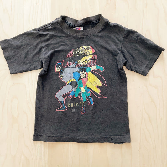 Vintage 1992 Batman and Robin Kids Graphic Tee - Yellow Clover Vintage Kids Clothes