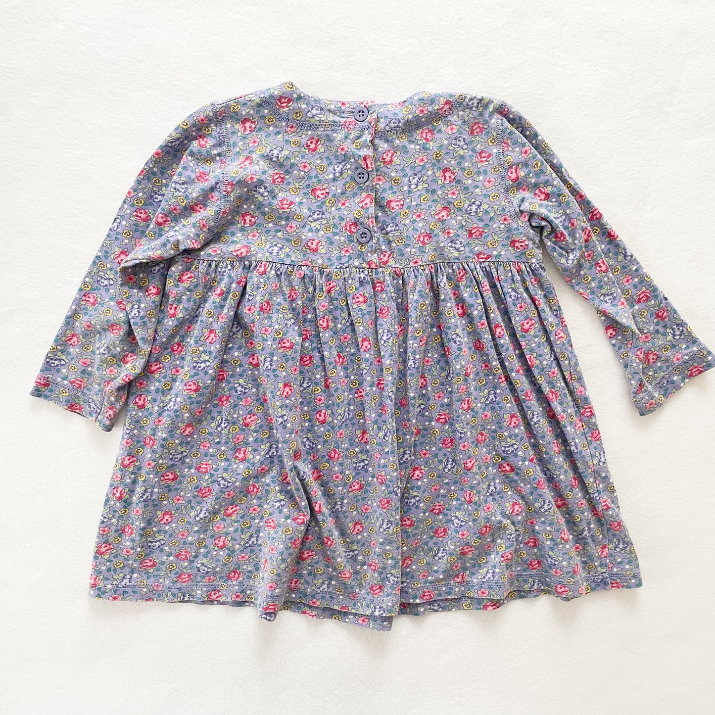 OshKosh Lavender Ditsy Floral Dress - Yellow Clover Vintage Kids Clothes