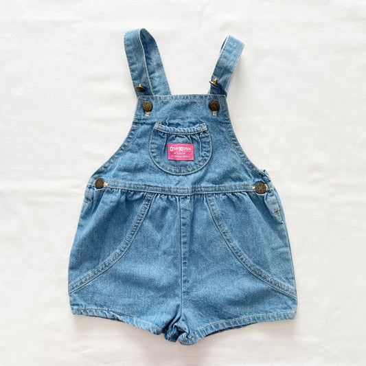 OshKosh Lighter Wash Bubble Cut Shortalls - Yellow Clover Vintage Kids Clothes