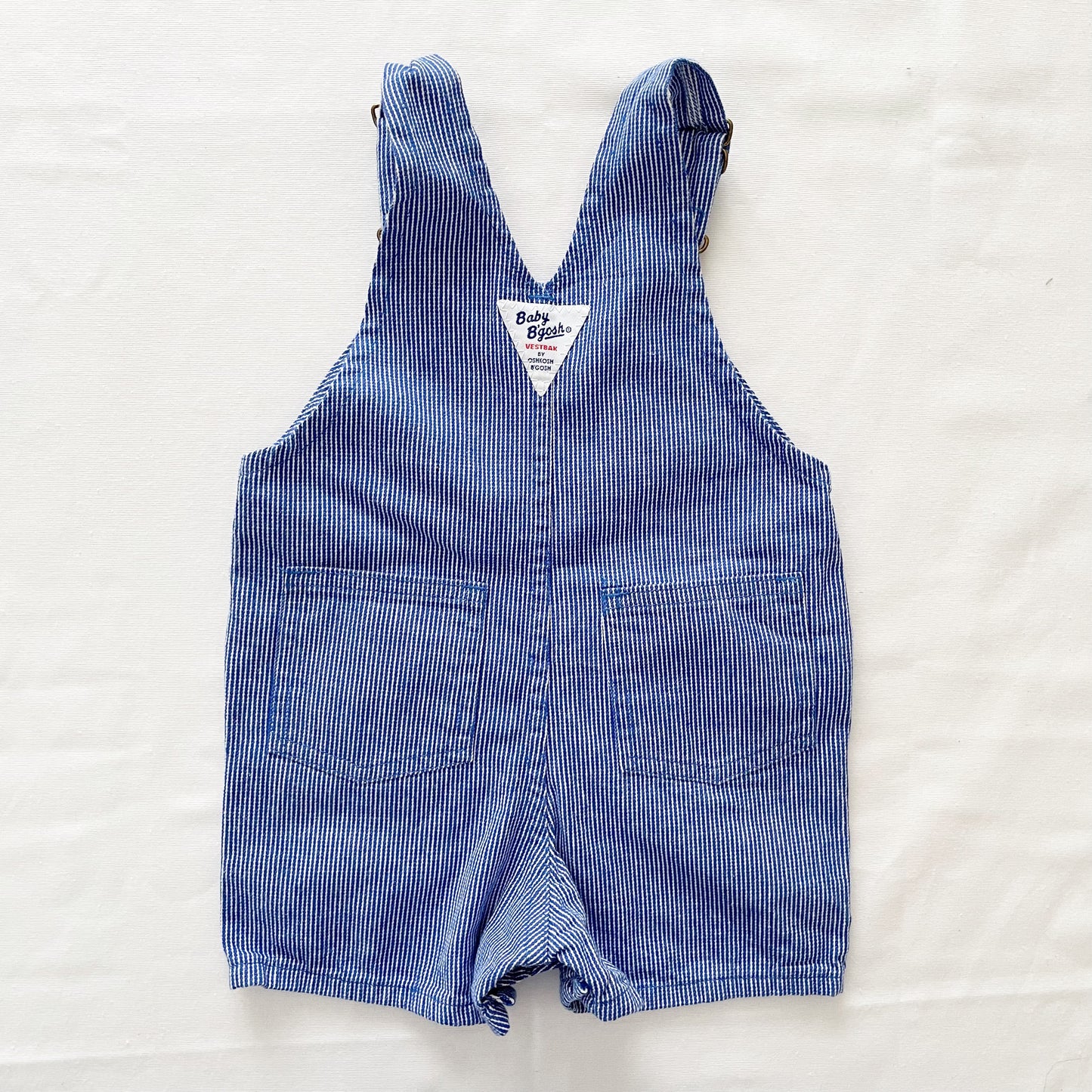 Baby B’gosh Blue Pinstripe Shortalls - Yellow Clover Vintage Kids Clothes