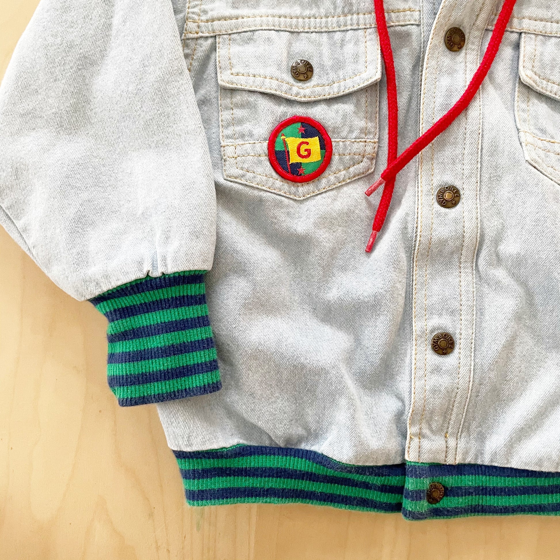 Gymboree Light Wash Denim Hooded Jacket - Yellow Clover Vintage Kids Clothes