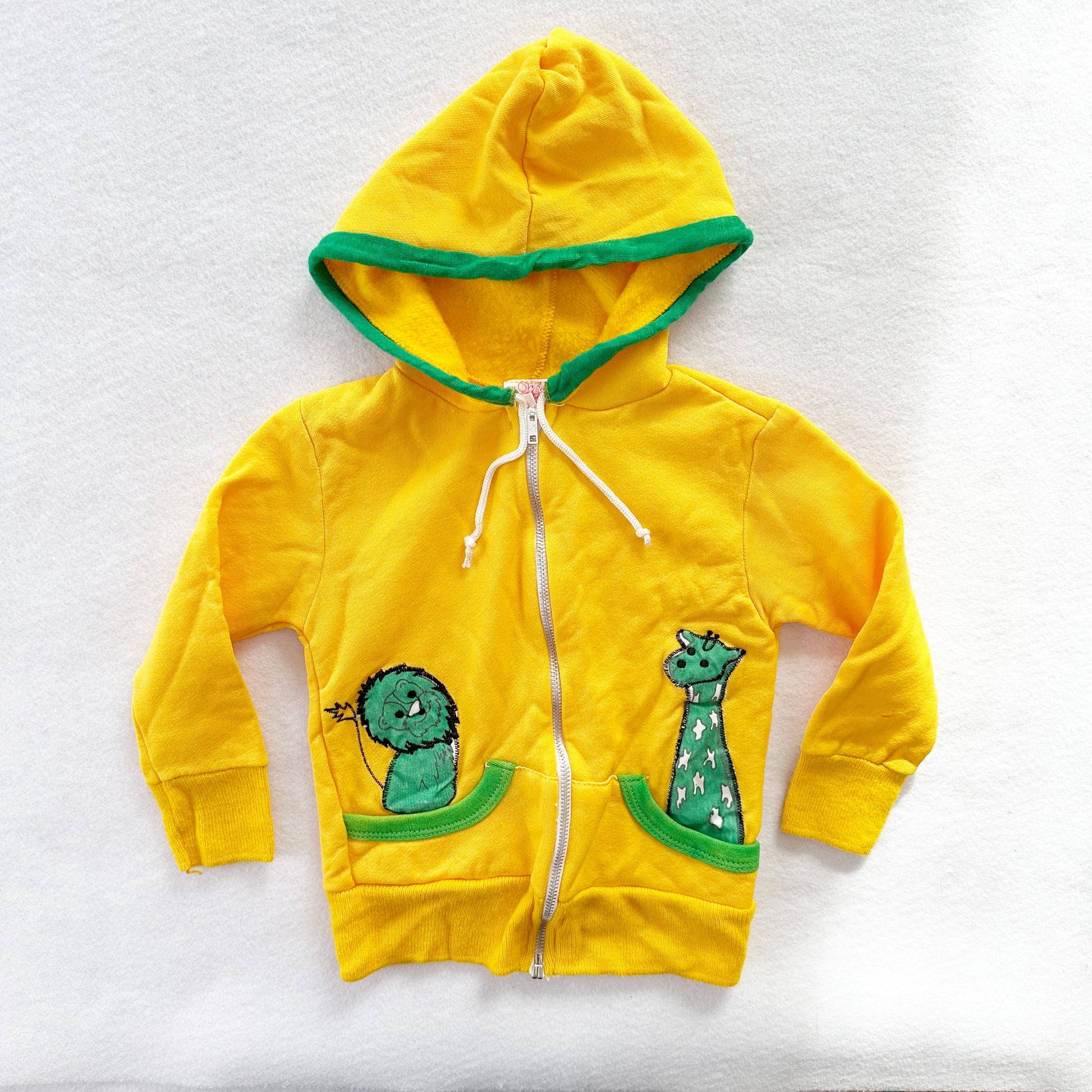 Wear Me Animal Pocket Hoodie - Yellow Clover Vintage Kids Clothes