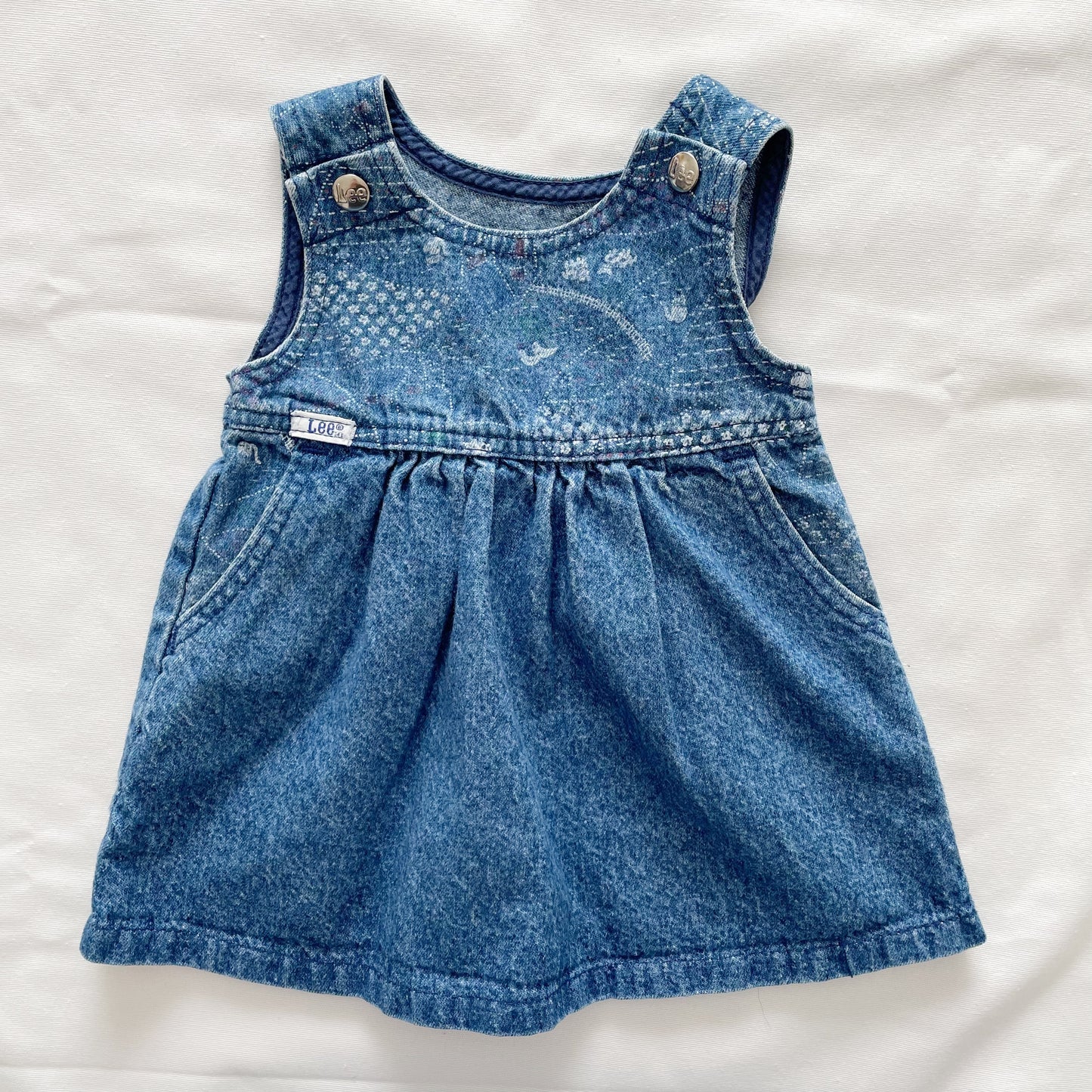Lee Dark Wash Farm Scene Pinafore Dress • 18m