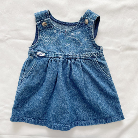 Lee Dark Wash Farm Scene Pinafore Dress • 18m