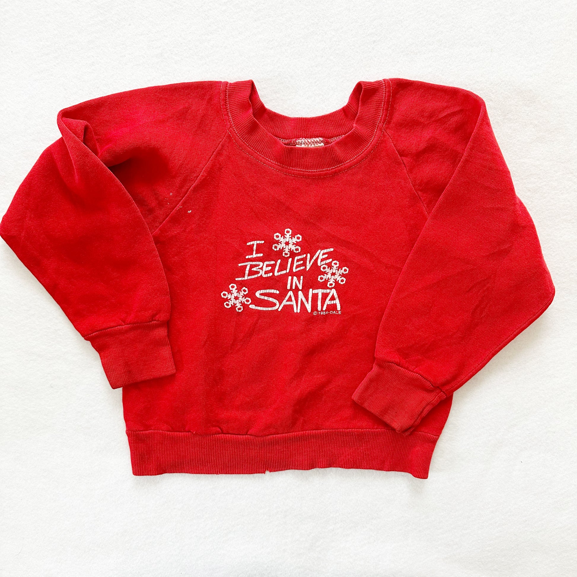 Vintage I Believe In Santa Crewneck: 5T - Yellow Clover Vintage Kids Clothes