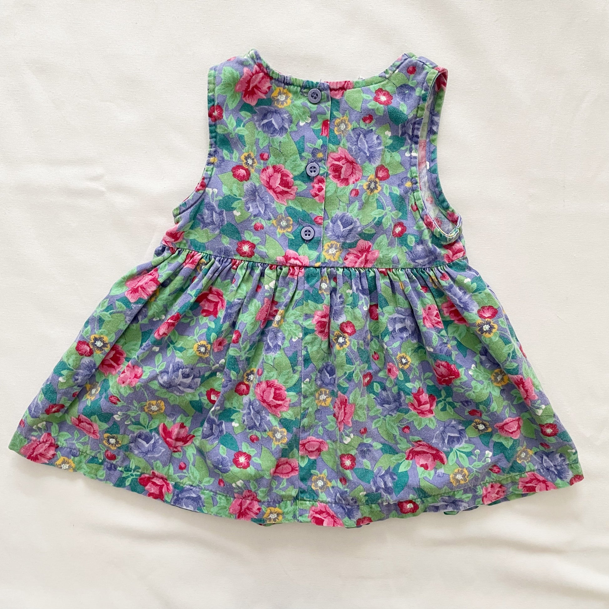 OshKosh Rose Print Dress - Yellow Clover Vintage Kids Clothes