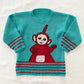 Vintage Handknit Po Teletubbies Kids Sweater