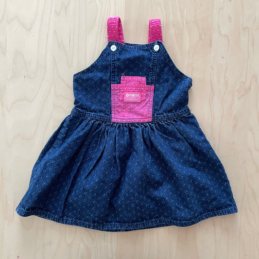 OshKosh Denim Dot Skirtall - Yellow Clover Vintage Kids Clothes