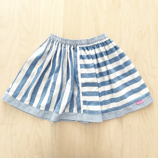 OshKosh Chambray Stripe Skirt - Yellow Clover Vintage Kids Clothes