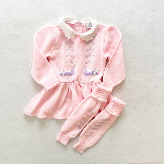 Piccolo Ballet Sweater Tunic - Yellow Clover Vintage Kids Clothes