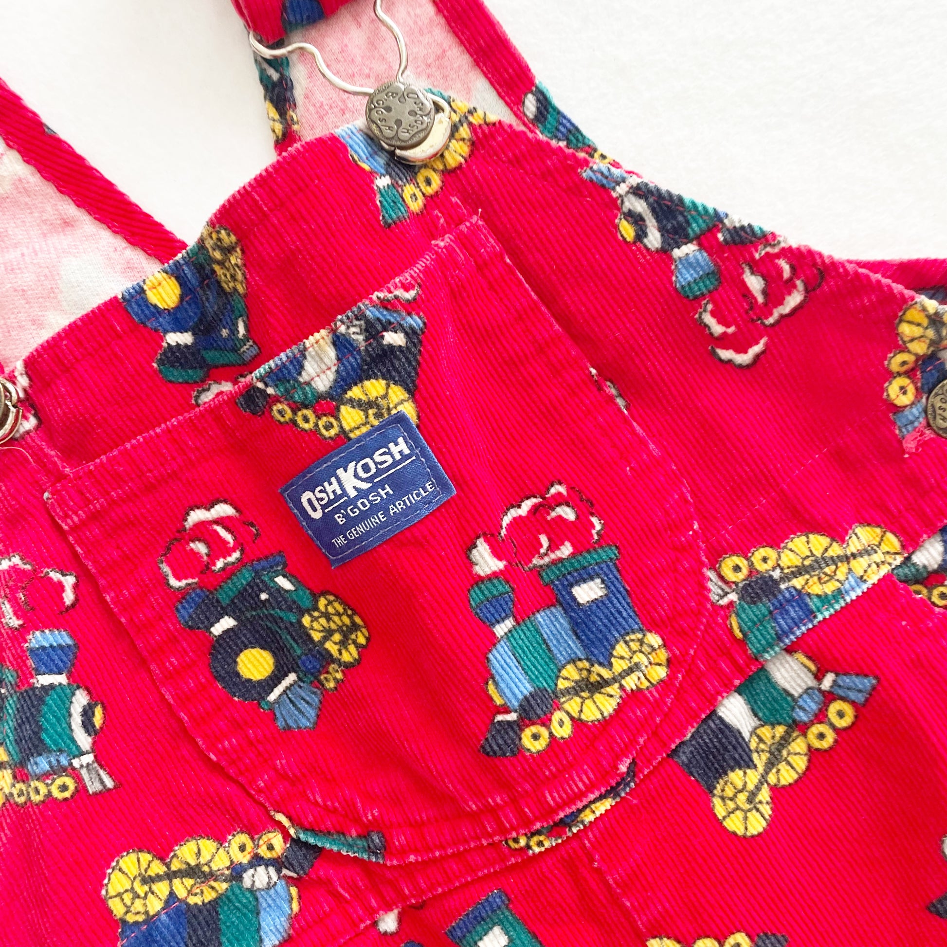 OshKosh Train Cord Overalls - Yellow Clover Vintage Kids Clothes