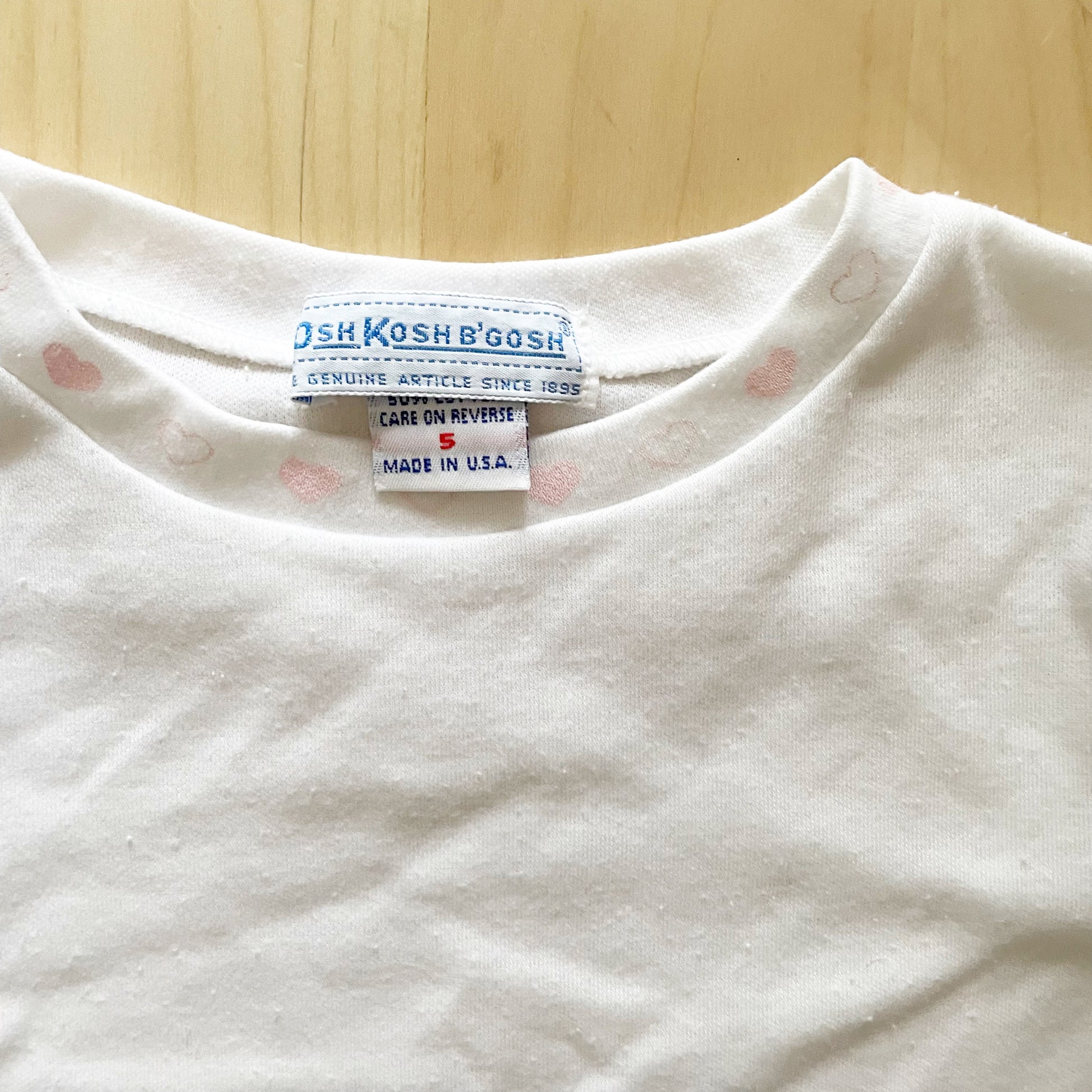 OshKosh Cupid Hearts Layer Tee - Yellow Clover Vintage Kids Clothes