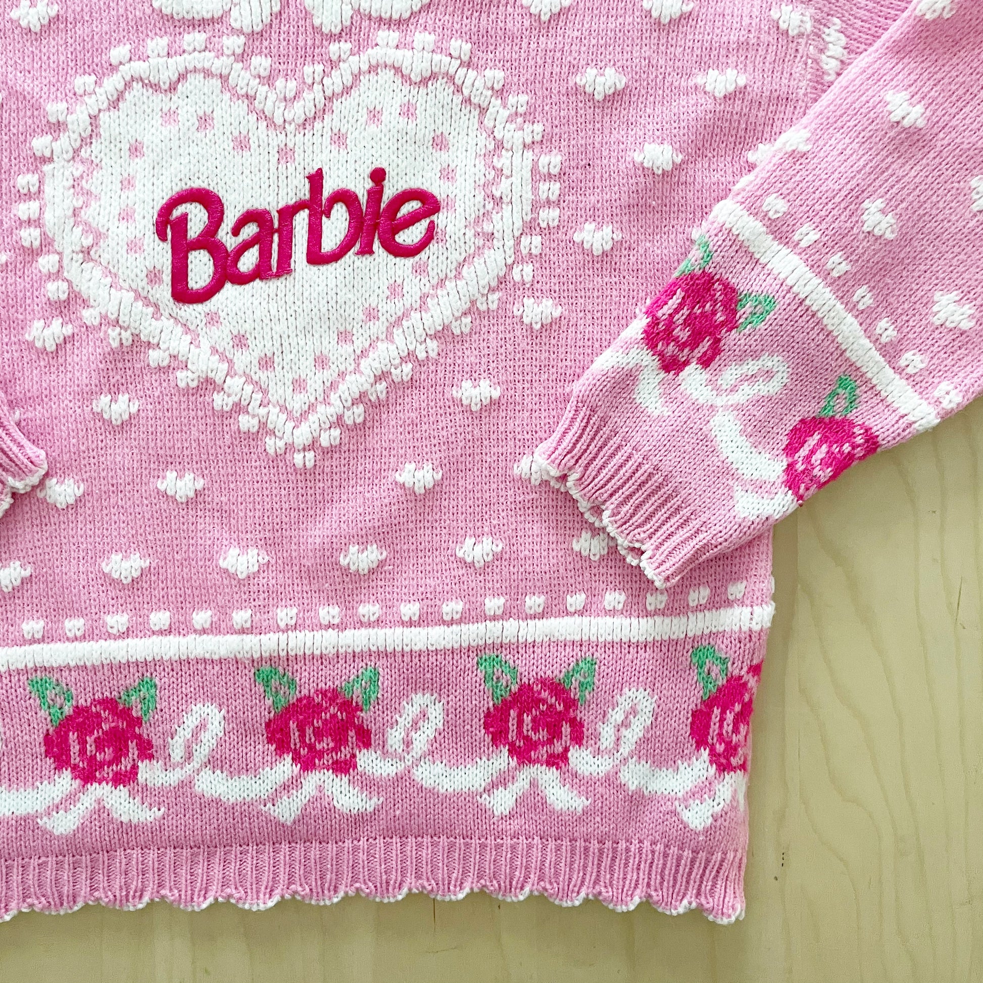 Vintage Barbie Sweater - Yellow Clover Vintage Kids Clothes