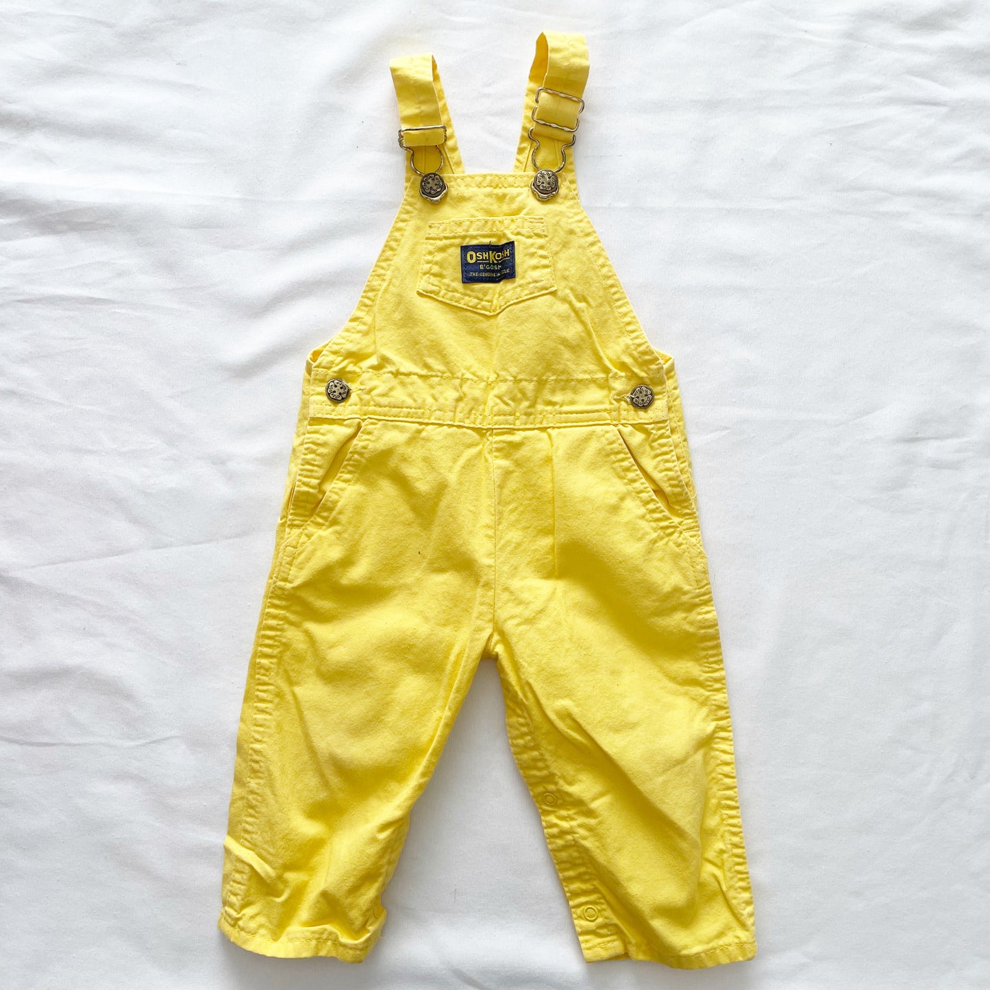 OshKosh Yellow Classic Cut Overalls - Yellow Clover Vintage Kids Clothes